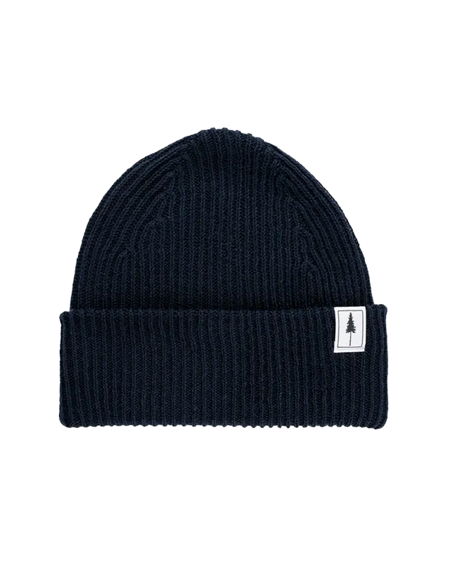 NIKIN Treeanie Ribbed Mütze Navy One Size Baumwolle