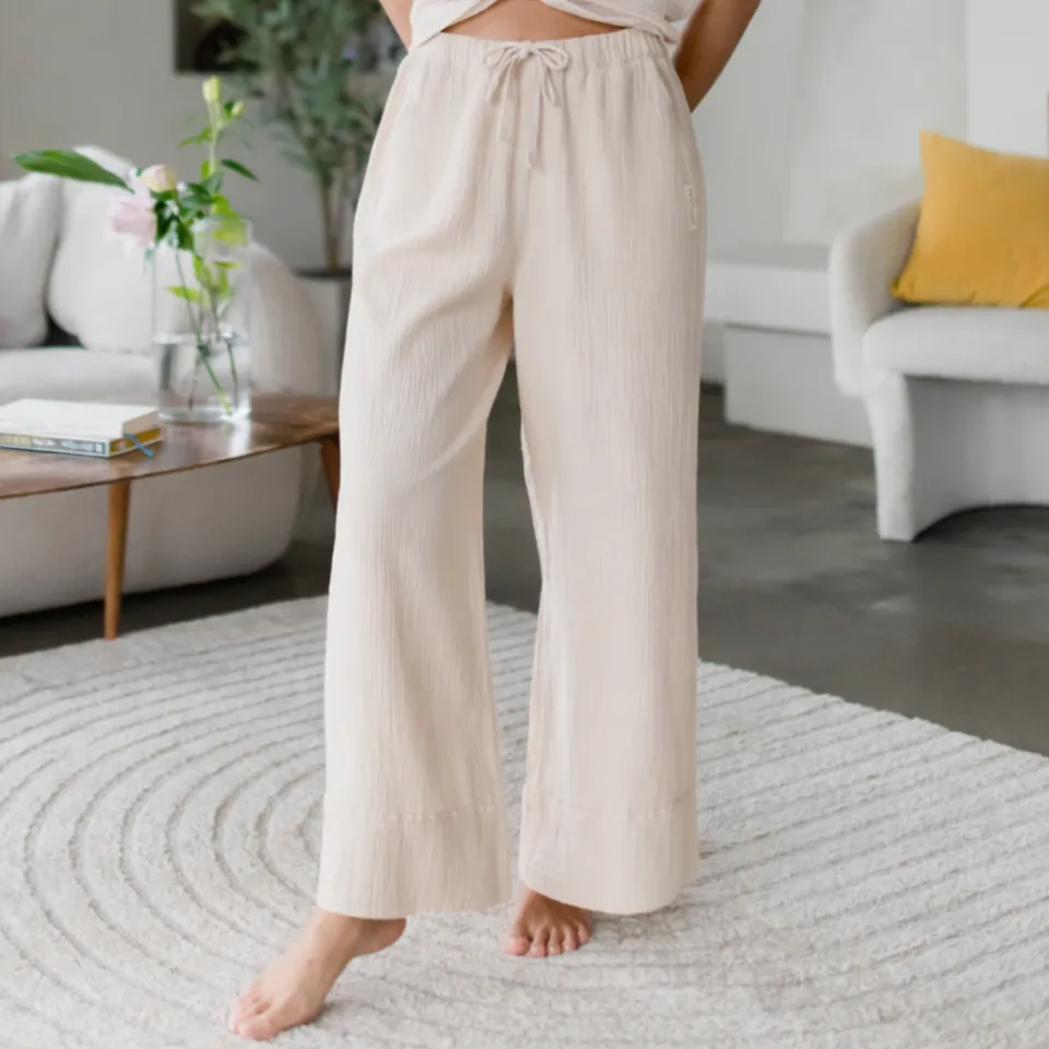 NORDLICHT Hilla Musselin Hose Natur 100% Bio-Baumwolle