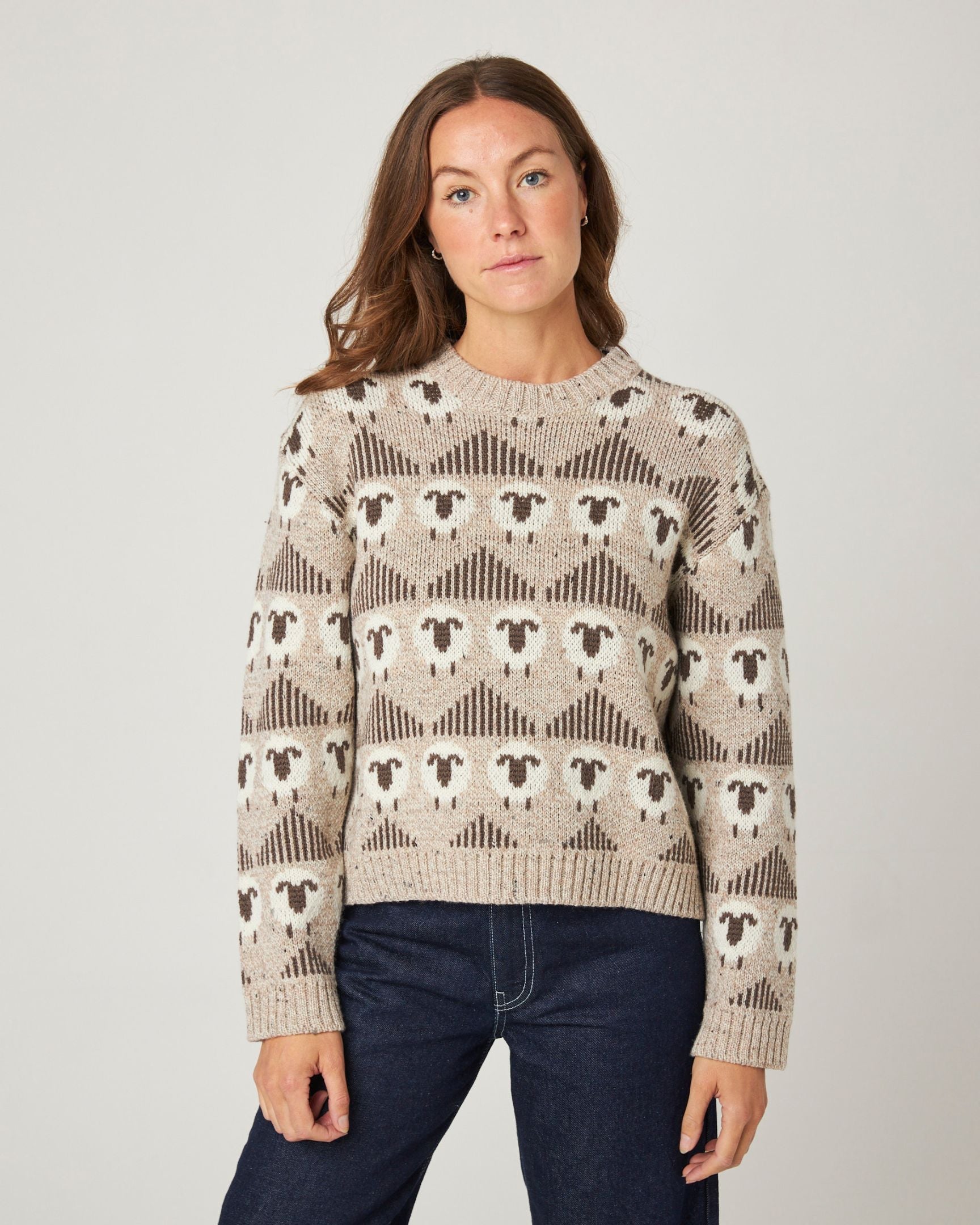 Peregrine Megan Sheep Jumper Damenpullover Ecru Merino