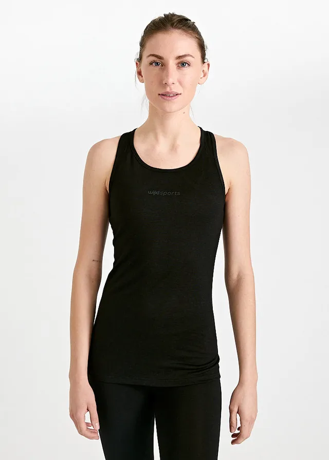 Wijld Marga Sport-Top Damen Schwarz-Grau Lyocell