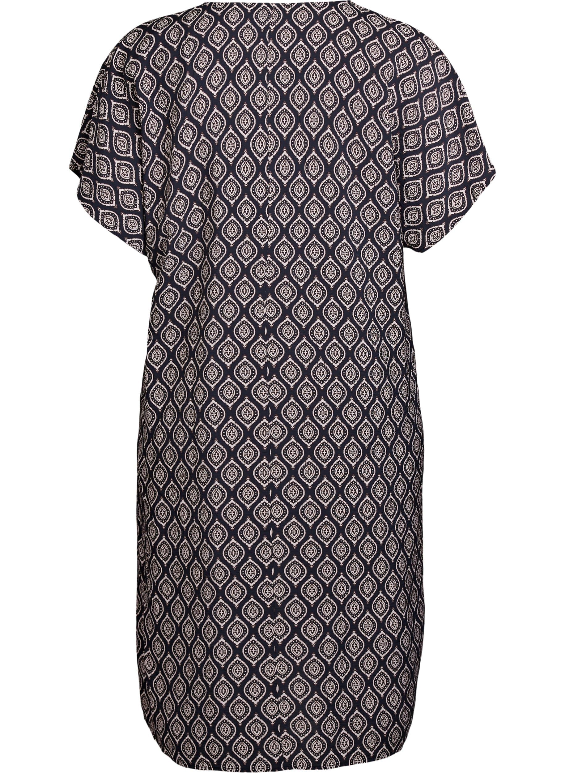 Zizzi Kleid Viskose V-Ausschnitt Seitenschlitz Gr. 42-60