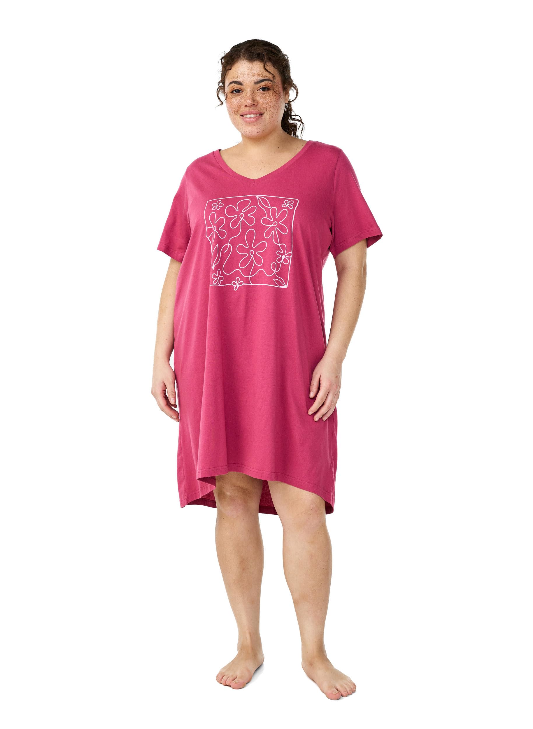 Zizzi Nightwear Nachthemd Bio-Baumwolle kurzarm 42-60