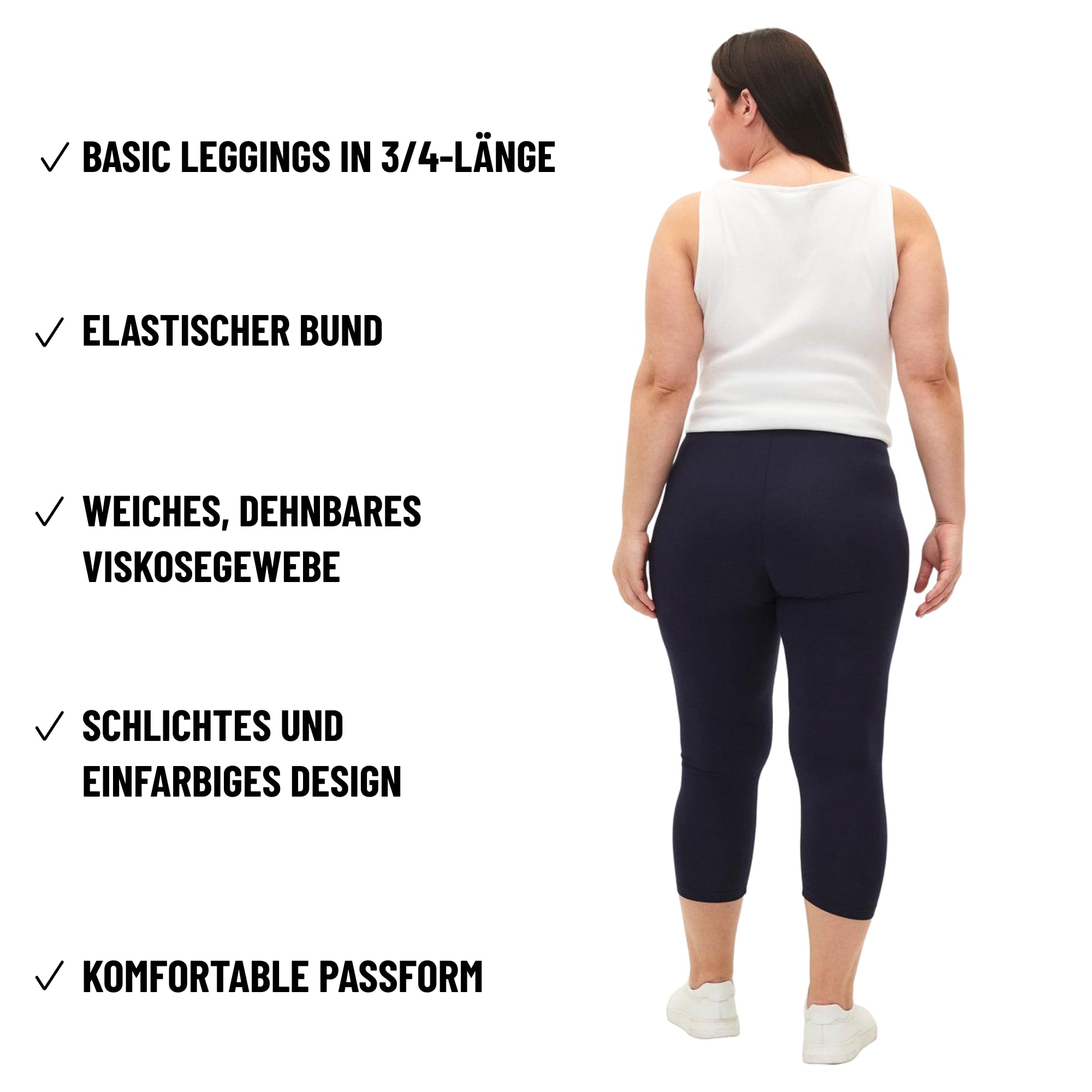 Zizzi Leggings Capri 3/4 Damen Viskose 50-52 Basic