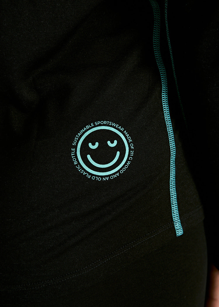 Wijld Nellie Langarmshirt Damen Black Blue Sport atmungsaktiv