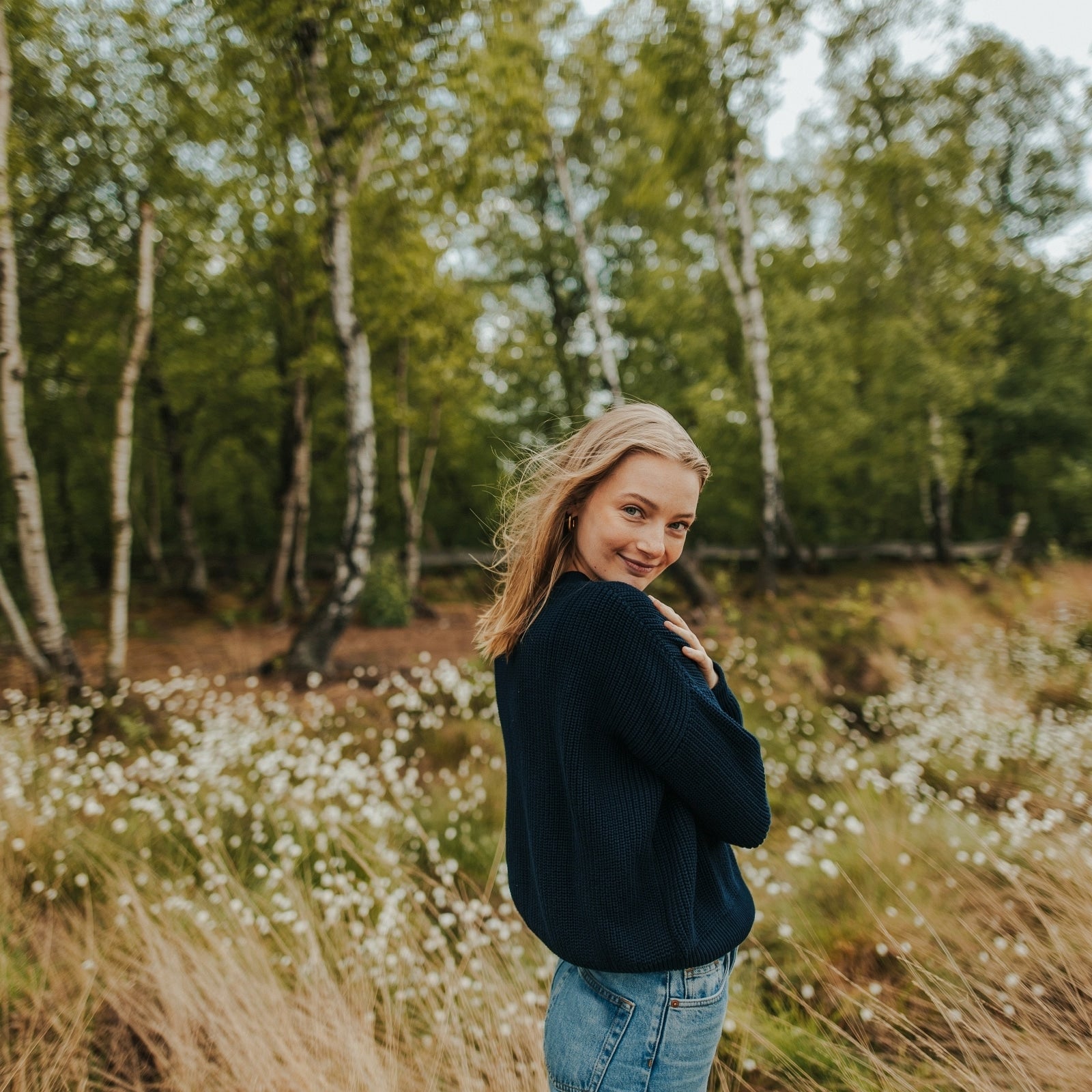 NORDLICHT Pullover Mara Grobstrickpullover Marineblau Bio