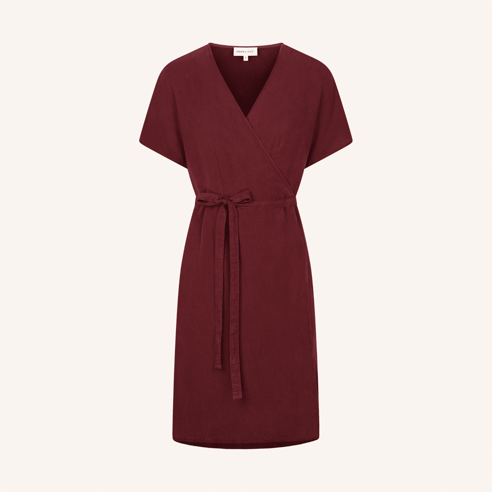 NORDLICHT Tilda Wickelkleid Bordeaux Tencel Midi