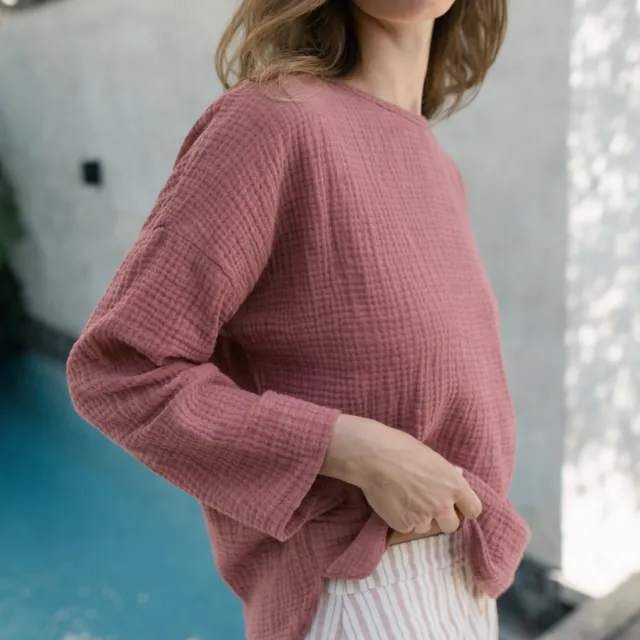 Nordlicht Ilvy Musselin Langarmshirt Rosa Bio-Baumwolle