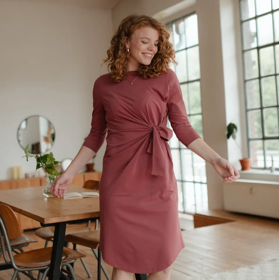 Nordlicht Greta Jersey Wickelkleid Langarm Damen Bio