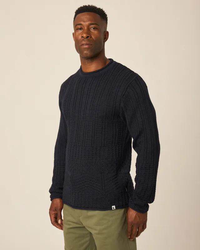 Peregrine Marina Crew Jumper Strickpullover Navy Merino