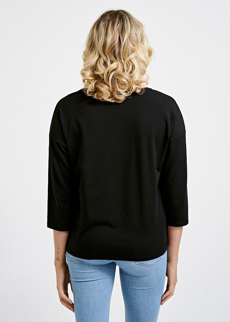Wijld Langarmshirt Black Damen 3/4-Arm Lyocell