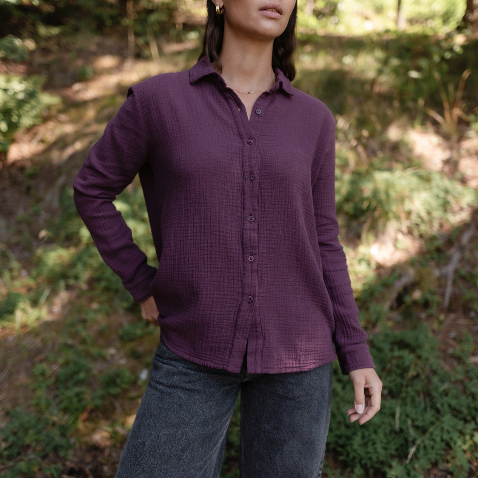 Nordlicht Fenja Musselin Bluse Bio-Baumwolle Cherry