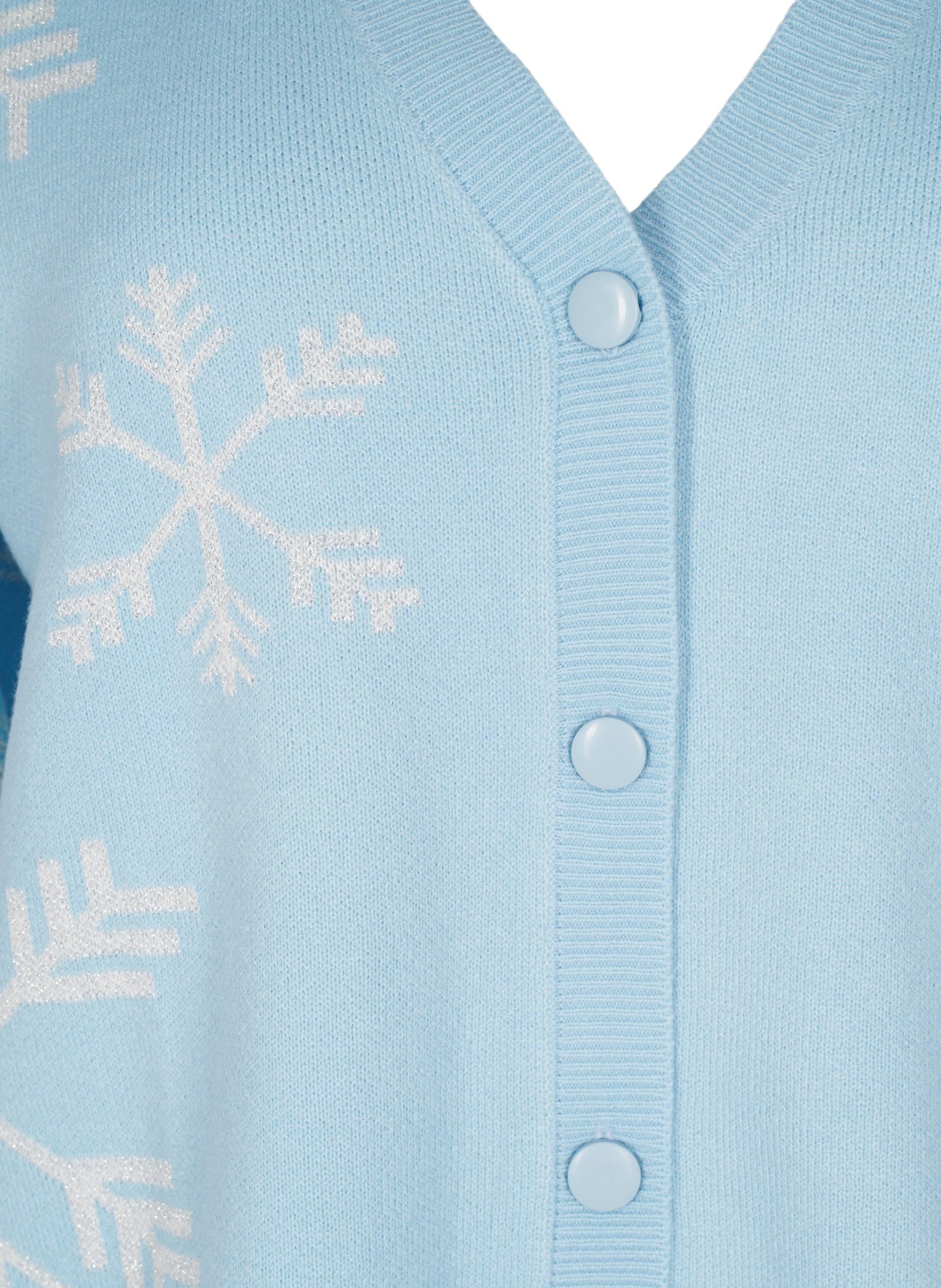 Zizzi Strickjacke Weihnachten Glitzer Knöpfe