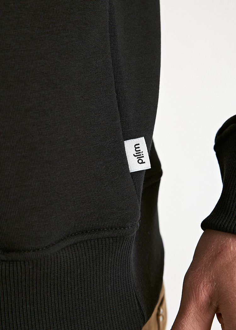 Wijld Andy Herren Hoodie Schwarz Bio-Baumwolle Gr. L