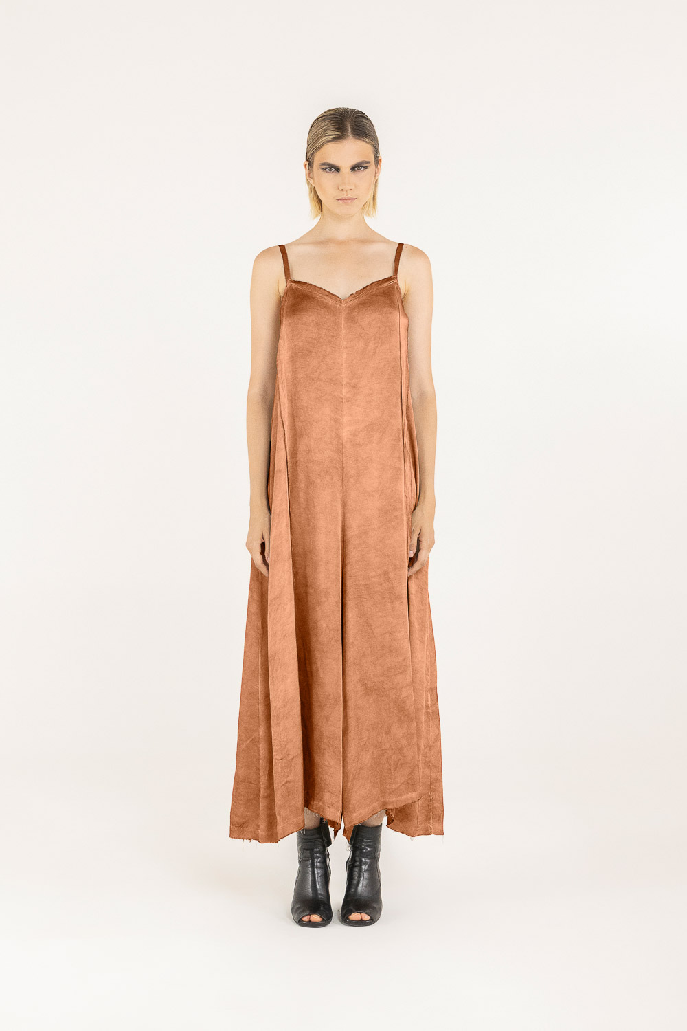 Sanctamuerte Abiti Salopette Overall Viskose Satin Weit