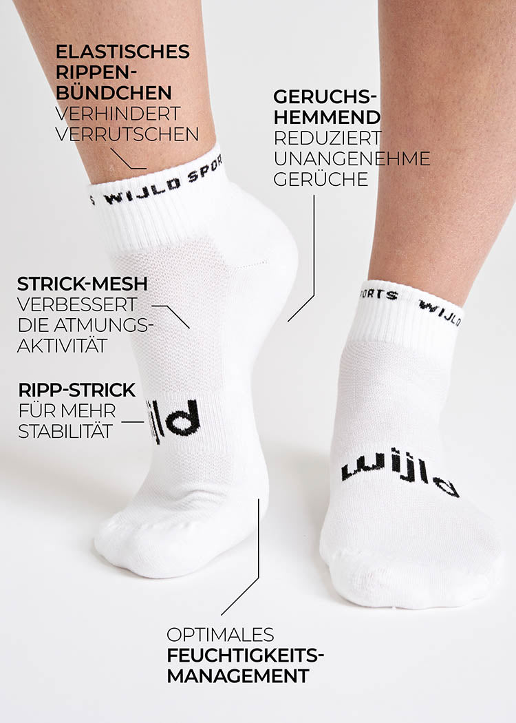 Wijld Socks Woodsocks Sportsocken Halbhoch Bright White