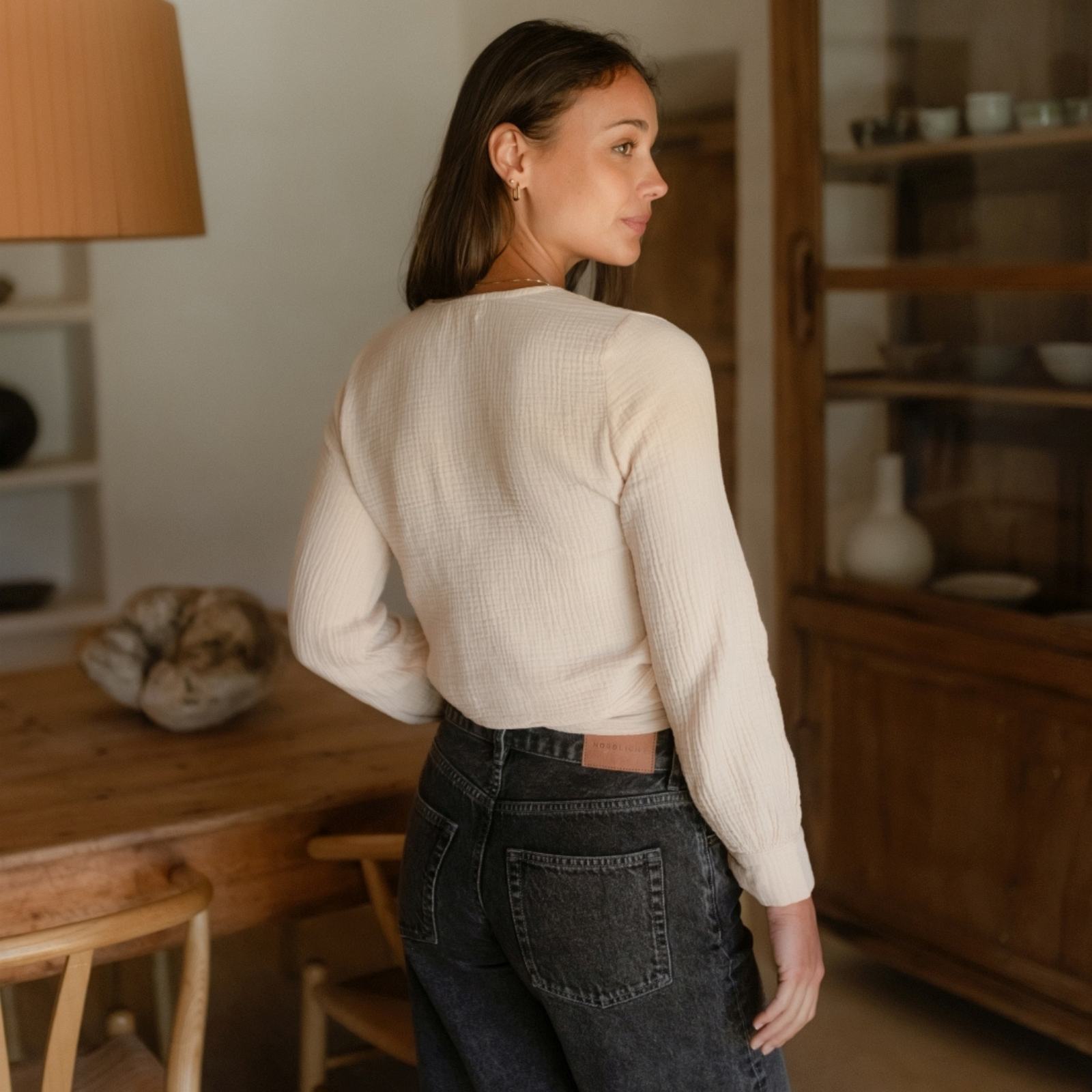 Nordlicht Freda Musselin Wickelbluse Damen M Bio-Baumwolle