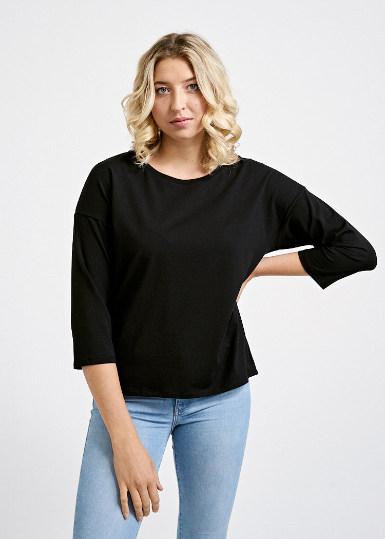 Wijld Langarmshirt Black Damen 3/4-Arm Lyocell