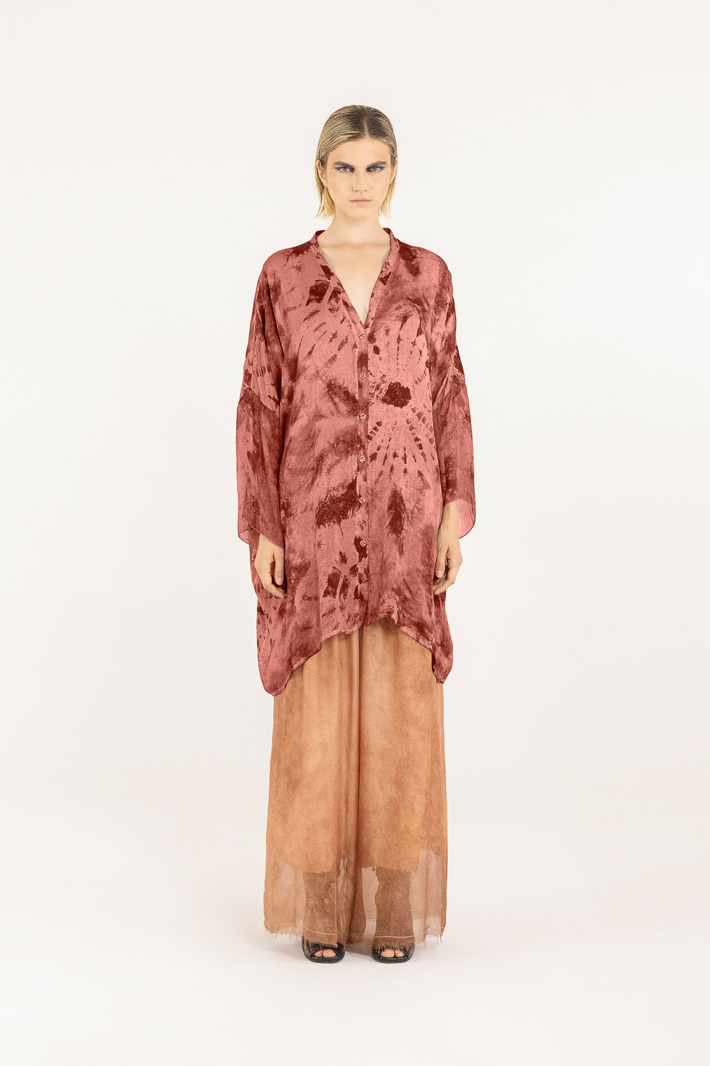 Sanctamuerte Maglieria Cardigan Over Strickjacke Tie-Dye