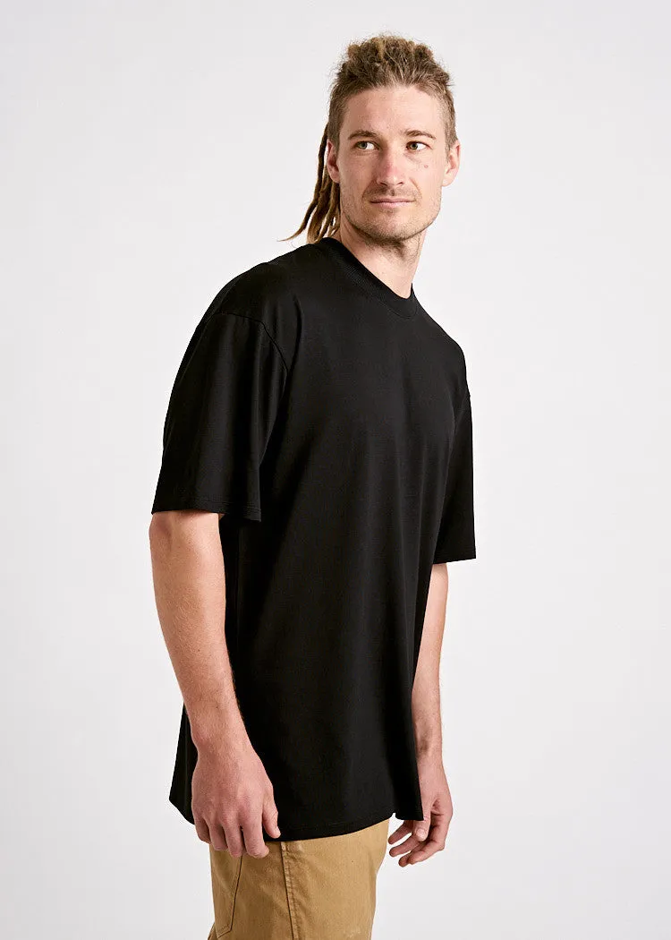 Wijld WoodShirt James T-Shirt Herren Black Lyocell Bio-Baumwolle