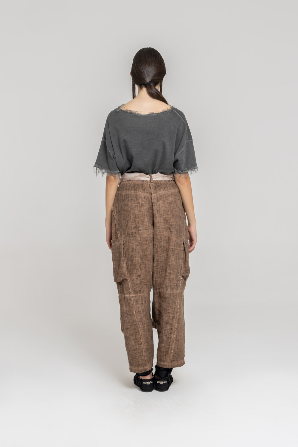 Sanctamuerte Pantaloni Cargo Hose Loose Fit Leinen