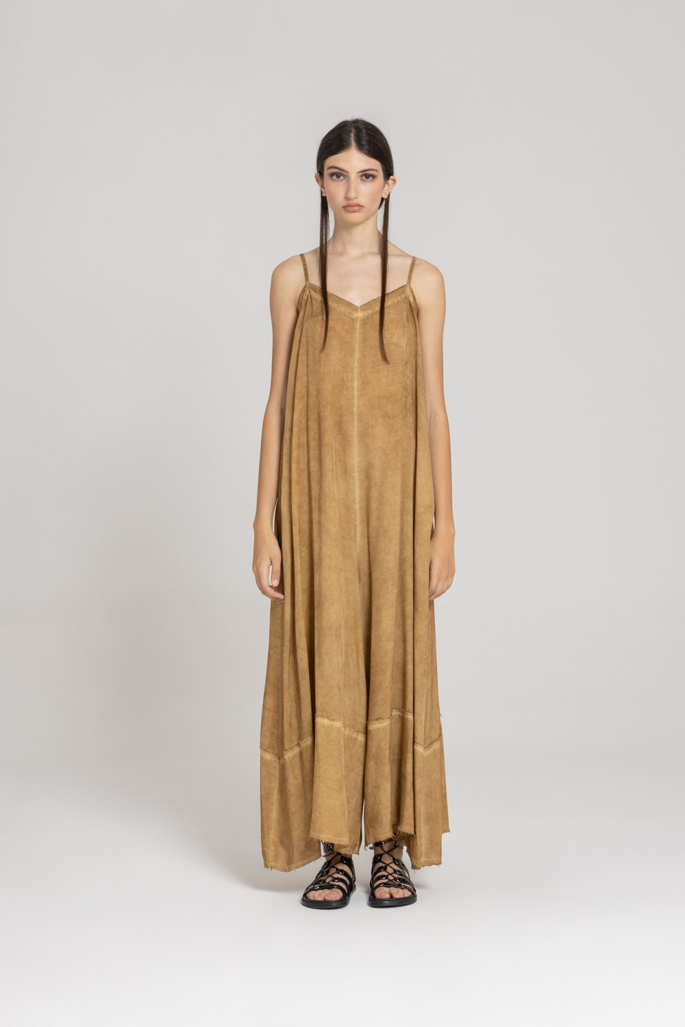 Sanctamuerte Abiti Salopette Raso Kleid Viskose-Satin Weit