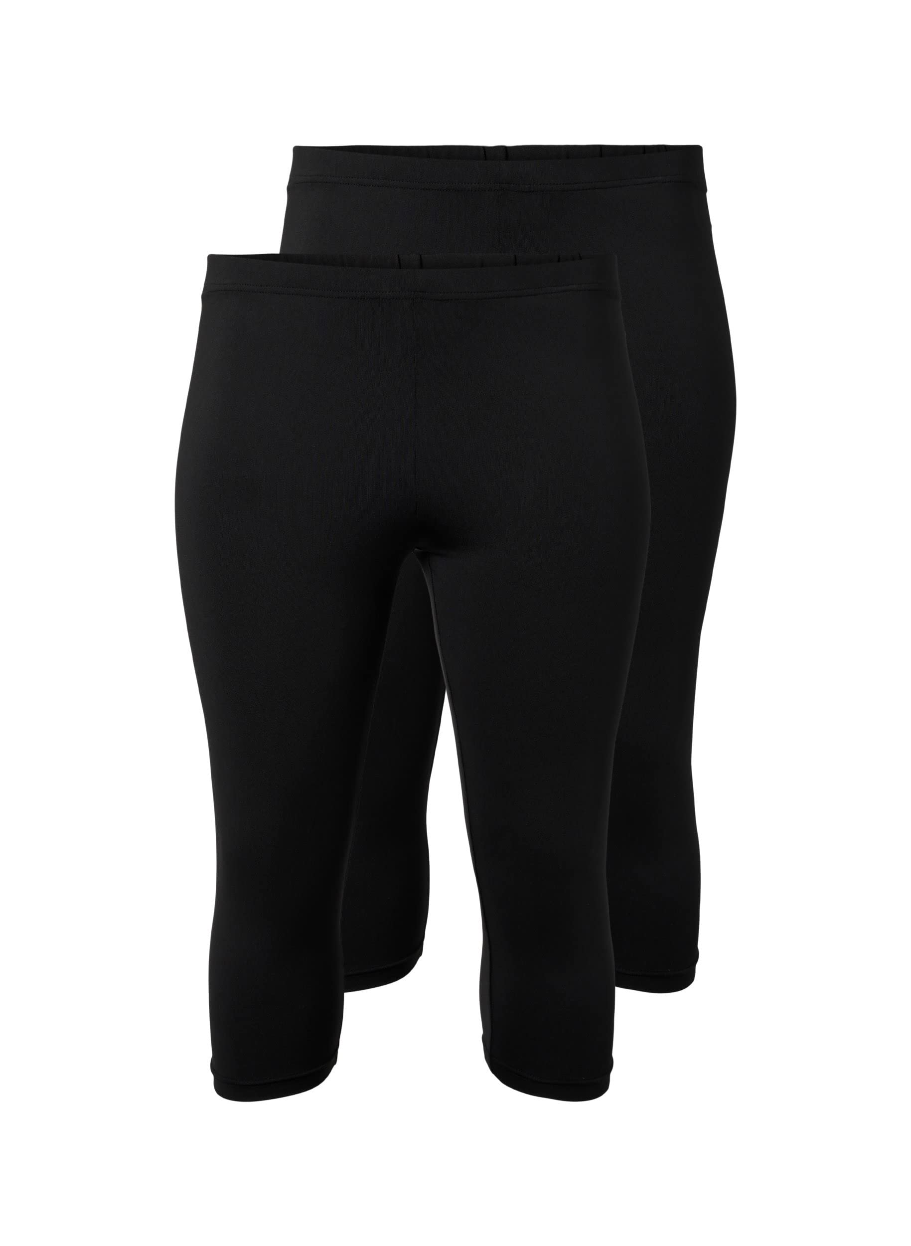 Zizzi Trousers Leggings 3/4 Basic 2er-Pack Stretch