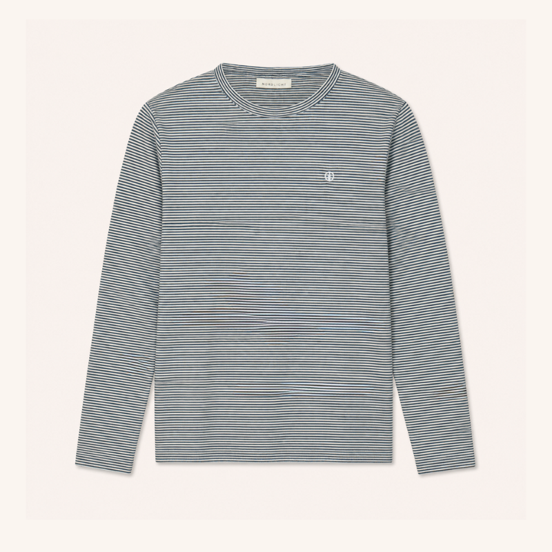 NORDLICHT Alva Oversize Langarmshirt Grün gestreift