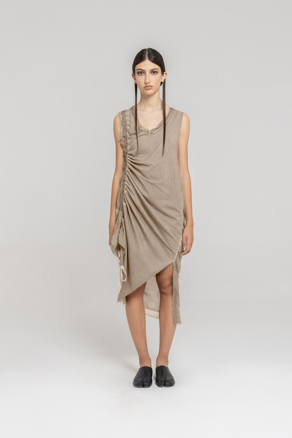 Sanctamuerte Abiti Abito Lungo Smanicato Kleid Baumwolle