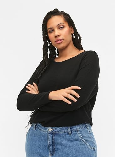 Zizzi Bluse Damen Langarm Struktur Bequem