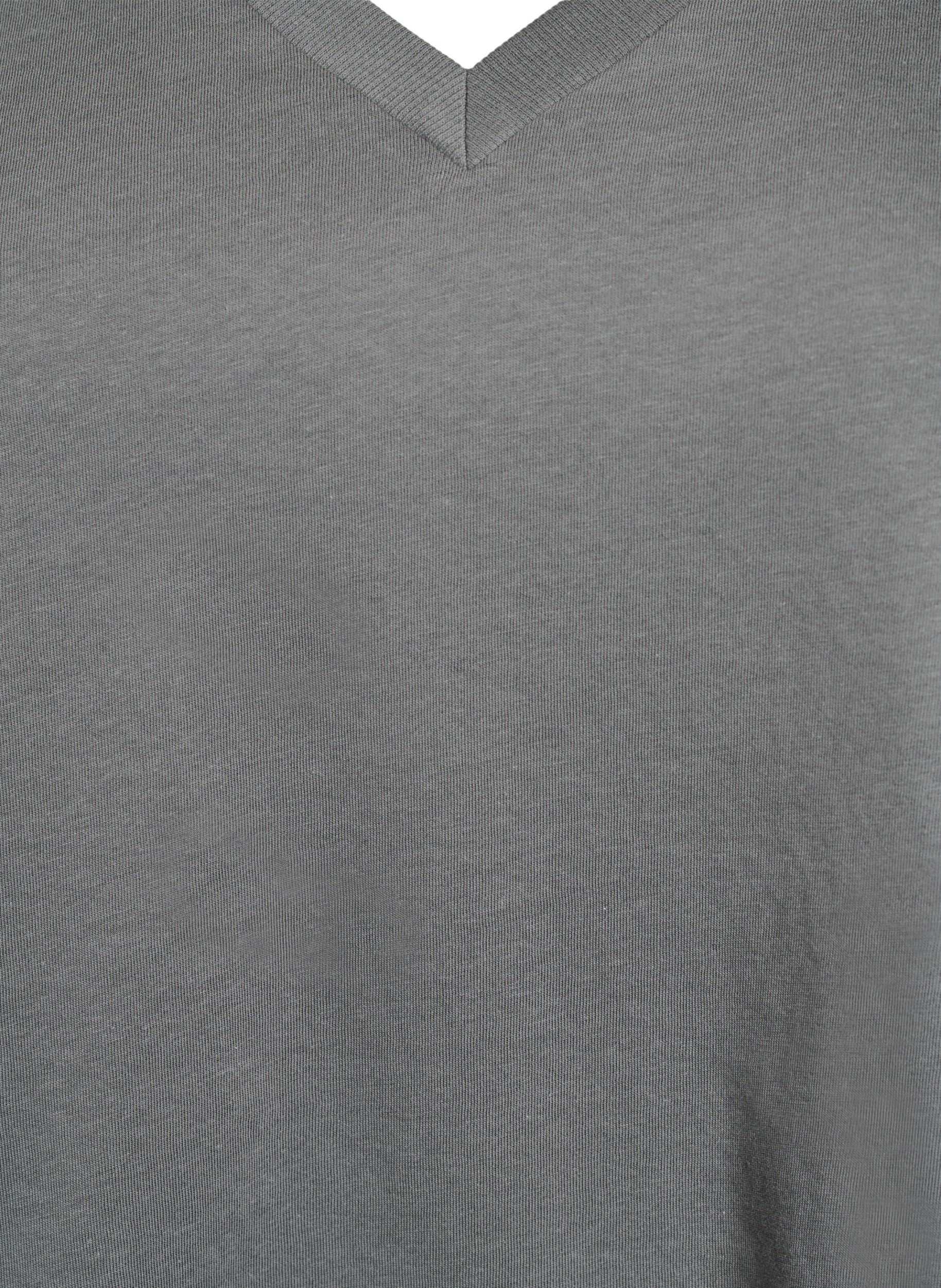 Zizzi T-Shirt Baumwolle V-Ausschnitt kurzarm