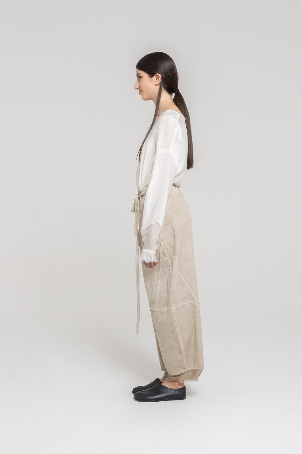 Sanctamuerte Pantaloni Semi Banana Hose Popeline Baumwolle