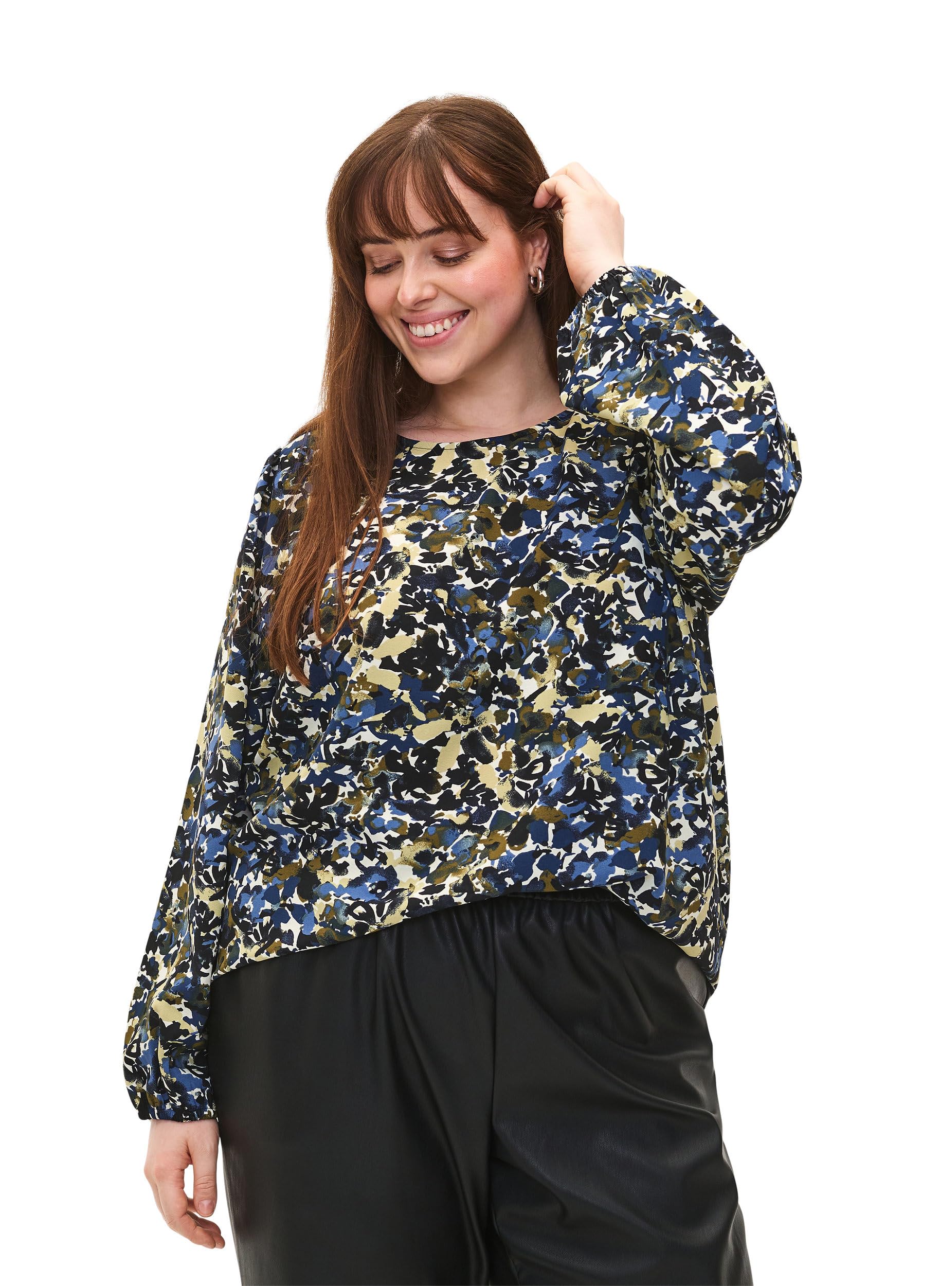Zizzi Blouses & Shirts Bluse Puffärmel Rundhals locker