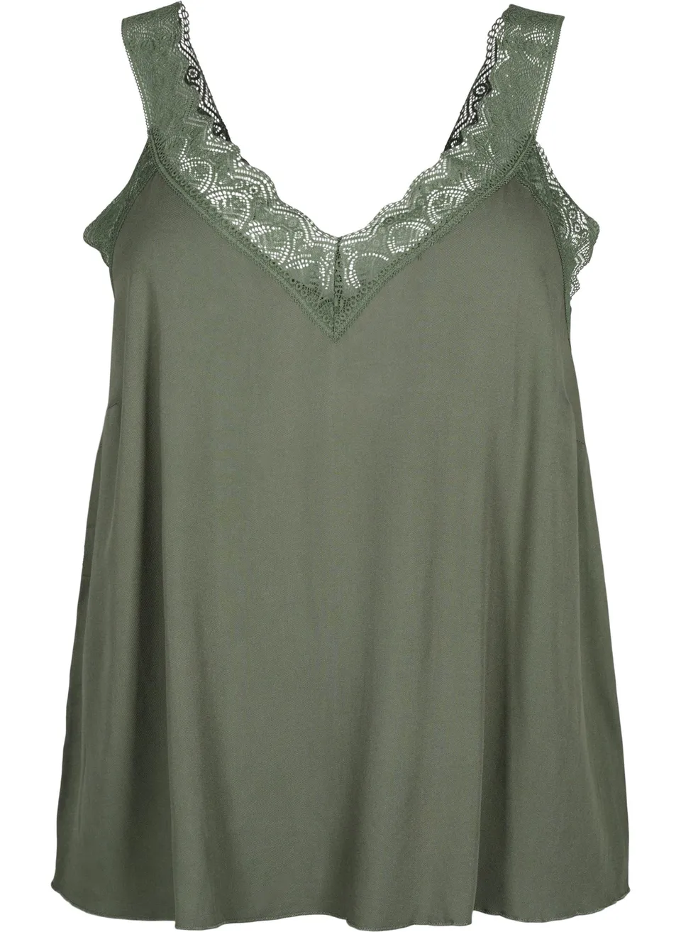 Zizzi T-Shirts & Tops Singlet Top Viskose Spitze V-Ausschnitt