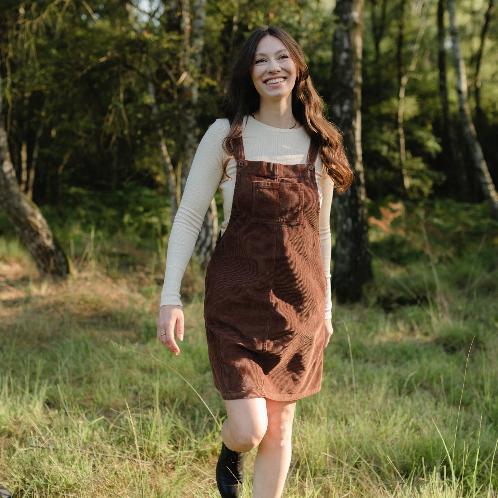 NORDLICHT Mika Cord Latzkleid Braun Gr. M