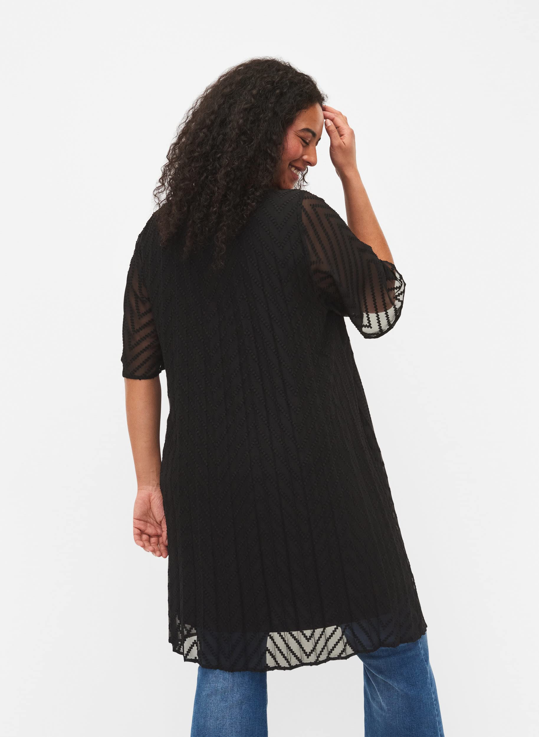 Zizzi Kleid Midi Blumenprint V-Ausschnitt Große Größen
