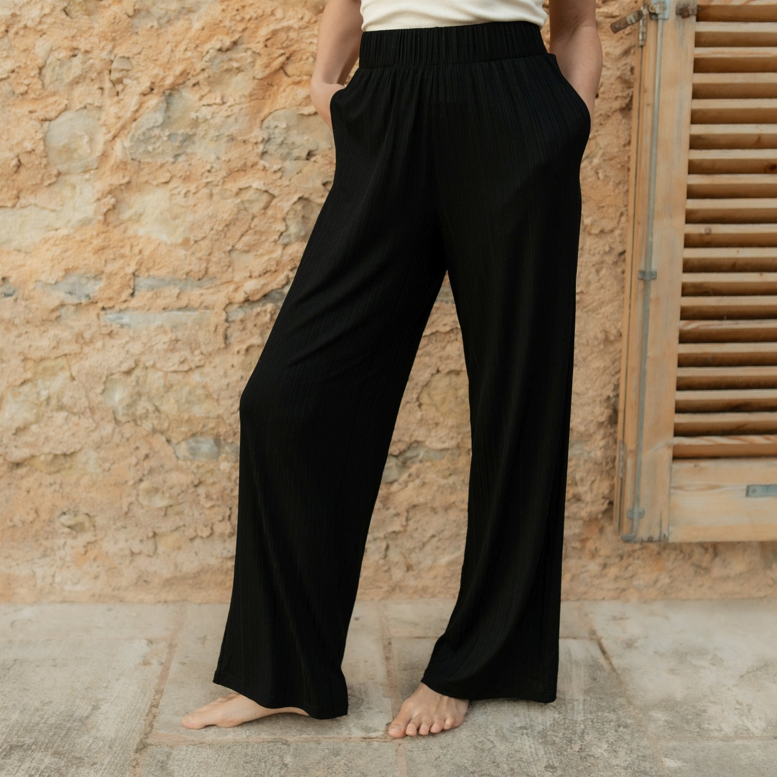 NORDLICHT Lucy Weite Hose Schwarz Gr. M