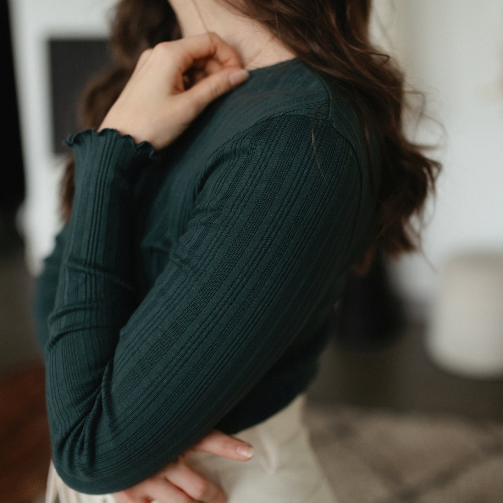 NORDLICHT Longsleeves Maja Langarmshirt Waldgrün M