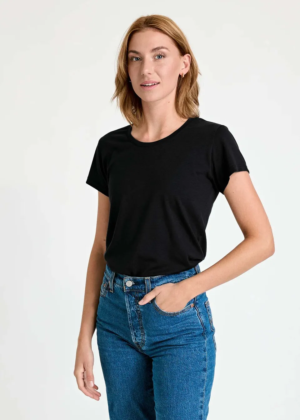Wijld Sarah Black T-Shirt Damen Schwarz Holz