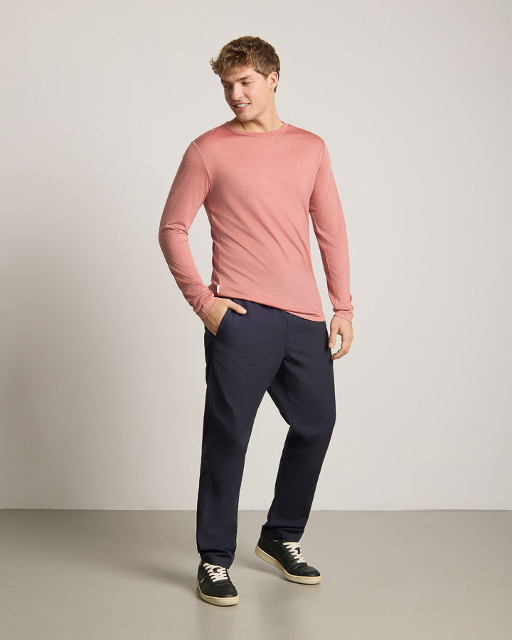 NIKIN TreeShirt Longsleeve Wool Slim Langarmshirt Salmon Rose Mel