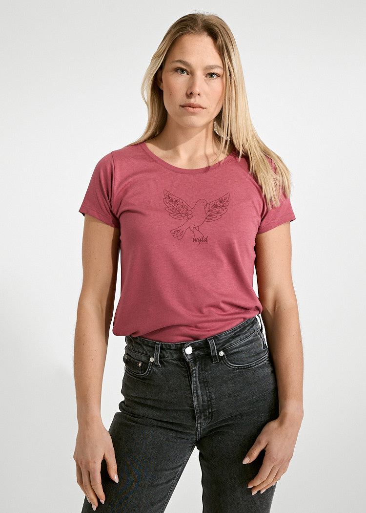 Wijld Lena Floral Dove Damen T-Shirt Print Lyocell