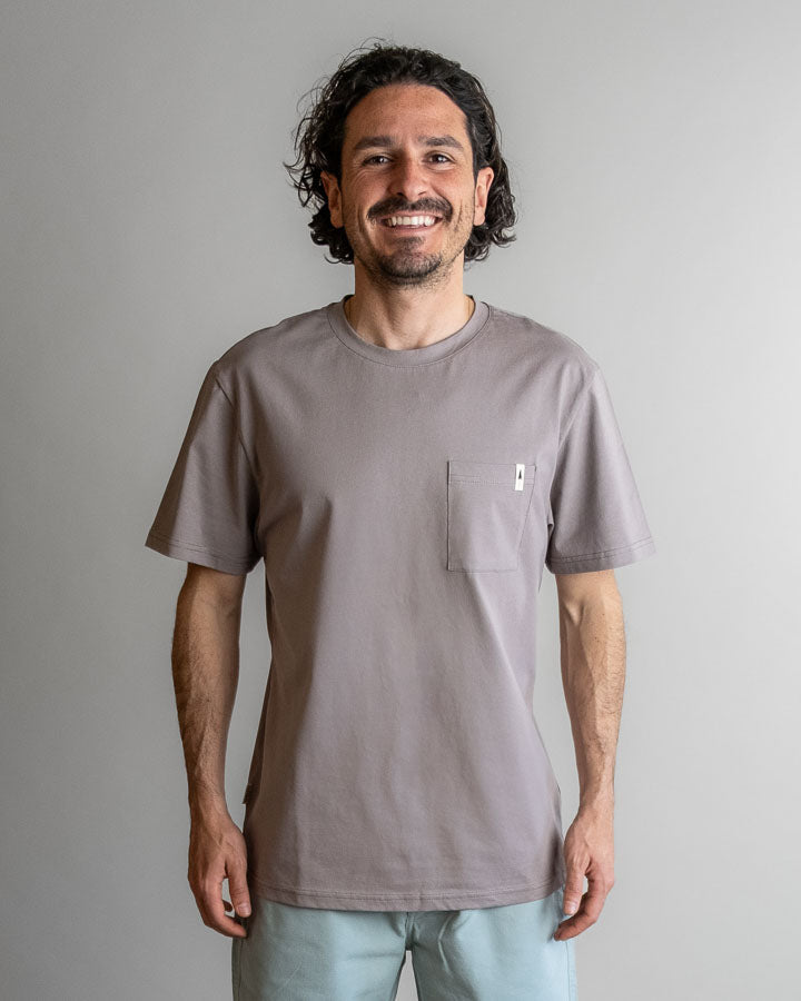 NIKIN TreeShirt Pocket Mono T-Shirt Ash Taupe recycelte Baumwolle