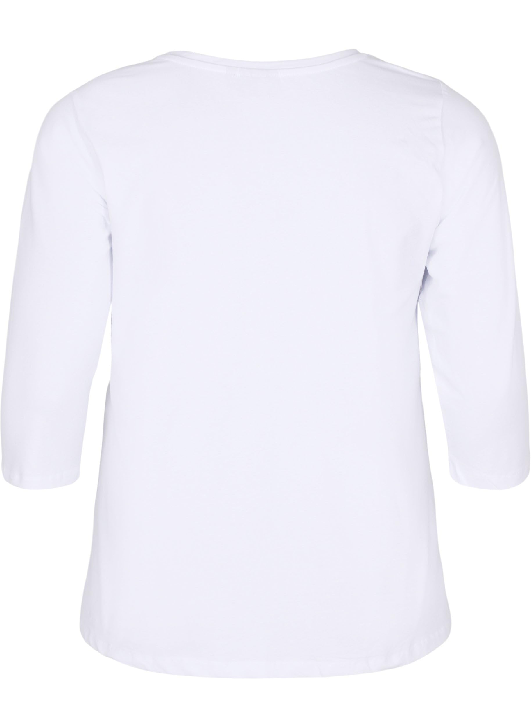 Zizzi Basic T-Shirt 3/4-Arm Große Größen Schwarz