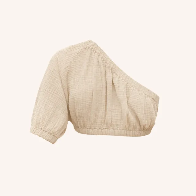 NORDLICHT Tops Siv Musselin Crop Top asymmetrisch