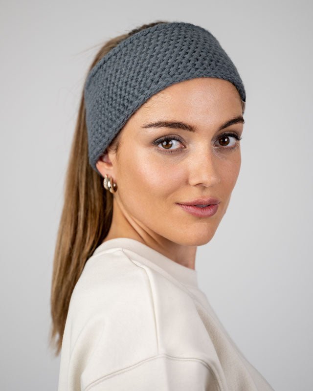 NIKIN TreeHeadband Knitted Fleece Stirnband Steel Blue