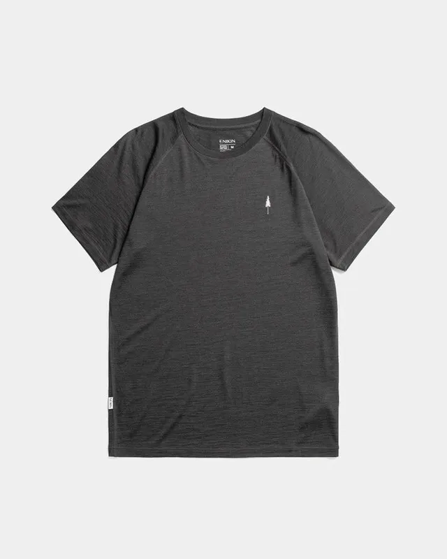 NIKIN TreeShirt Wool T-Shirt Dark Anthracite Mel Merinowolle