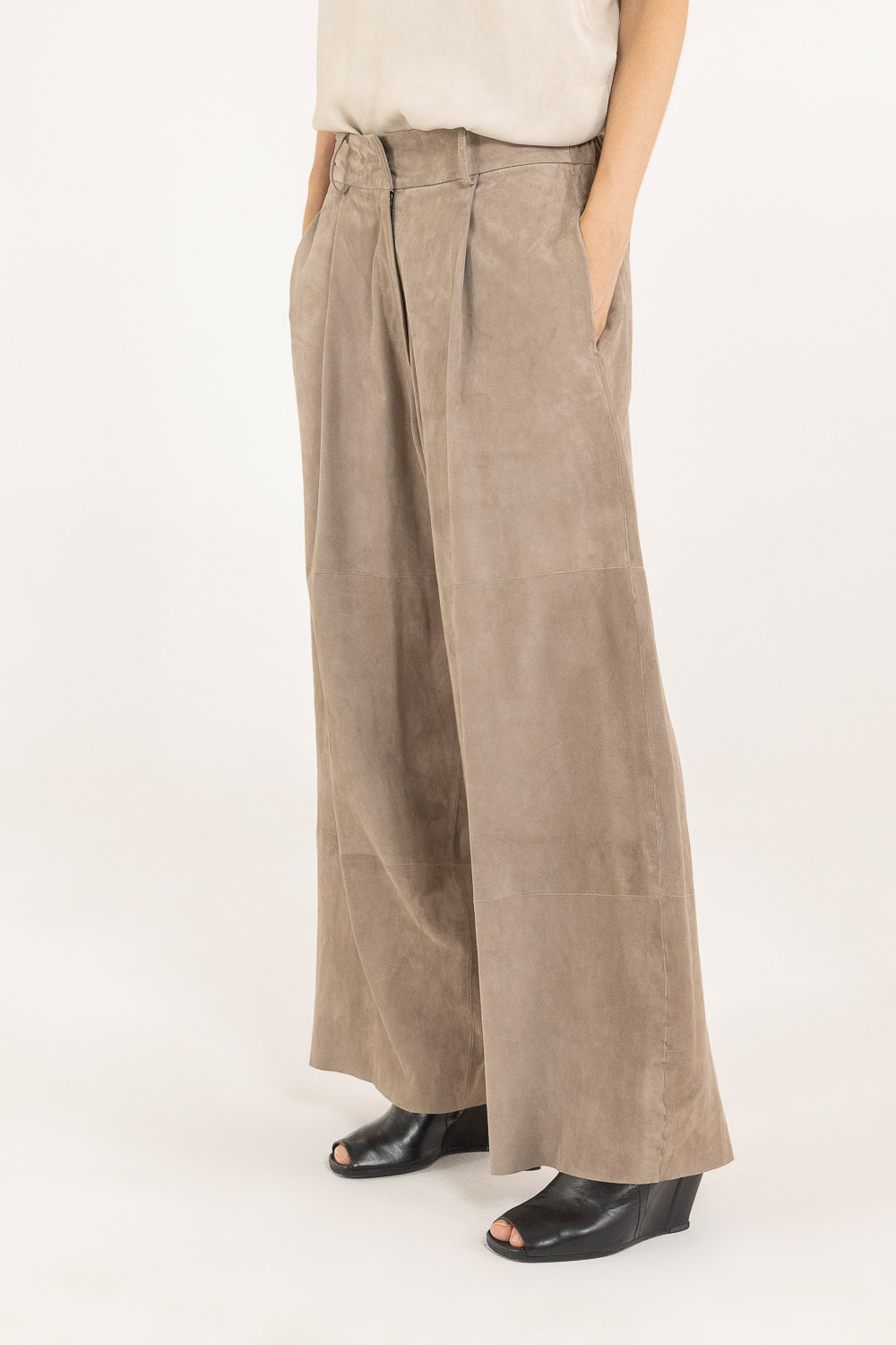 Sanctamuerte Pantaloni Palazzo Hose Echt-Wildleder Weit