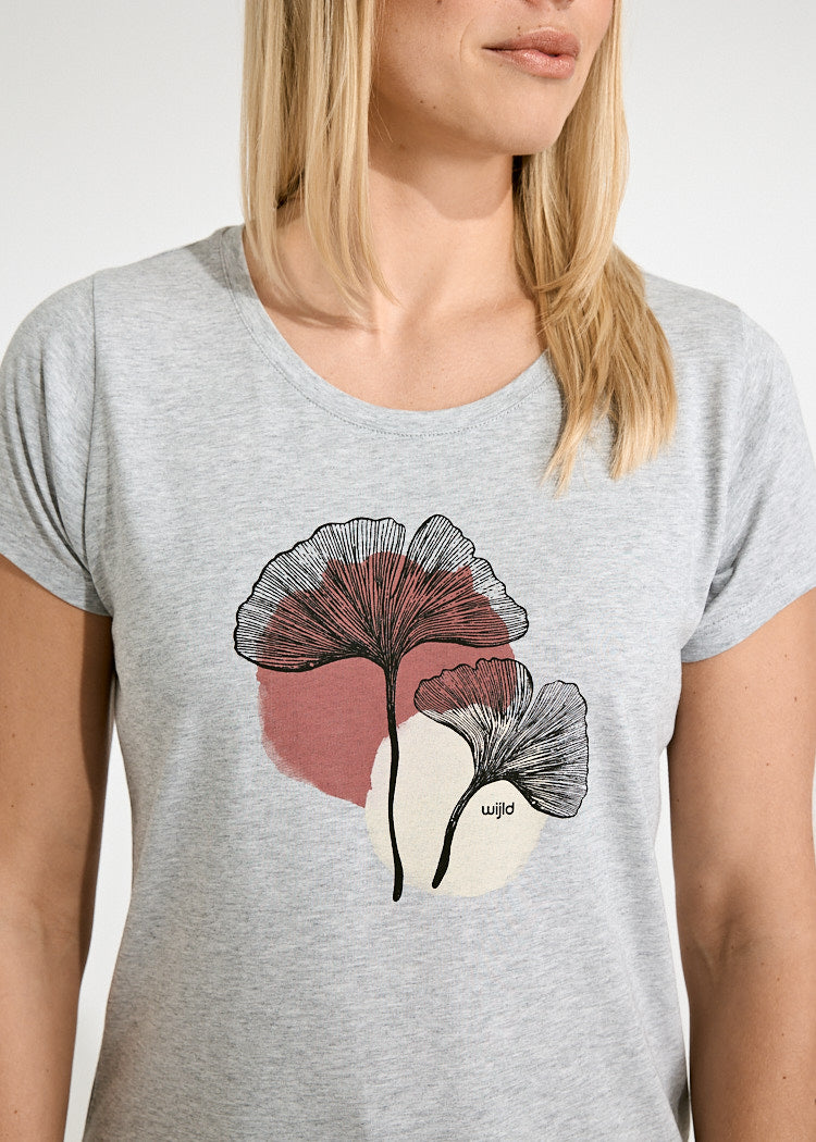 Wijld Lena Ginkgo T-Shirt Damen S Basic Print