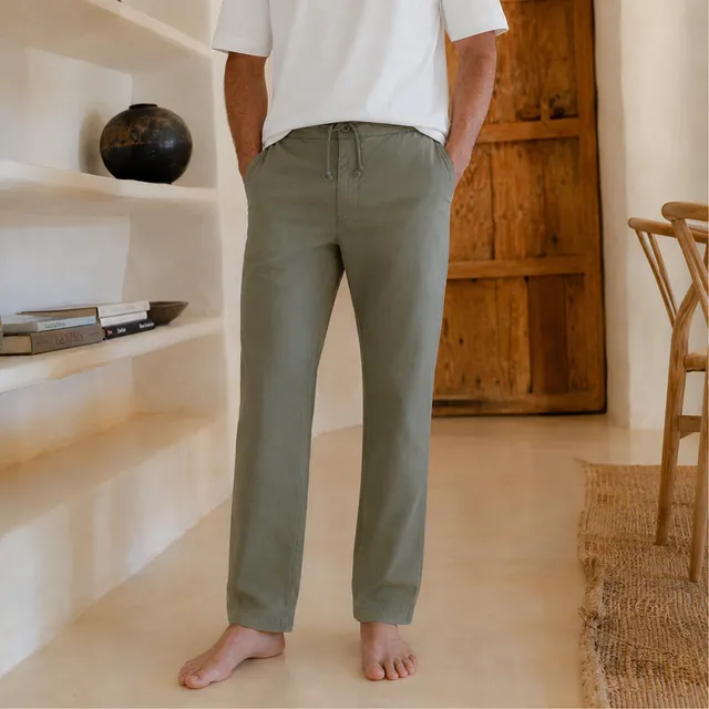 NORDLICHT Evin Chino Hose Herren Grün Bio-Baumwolle