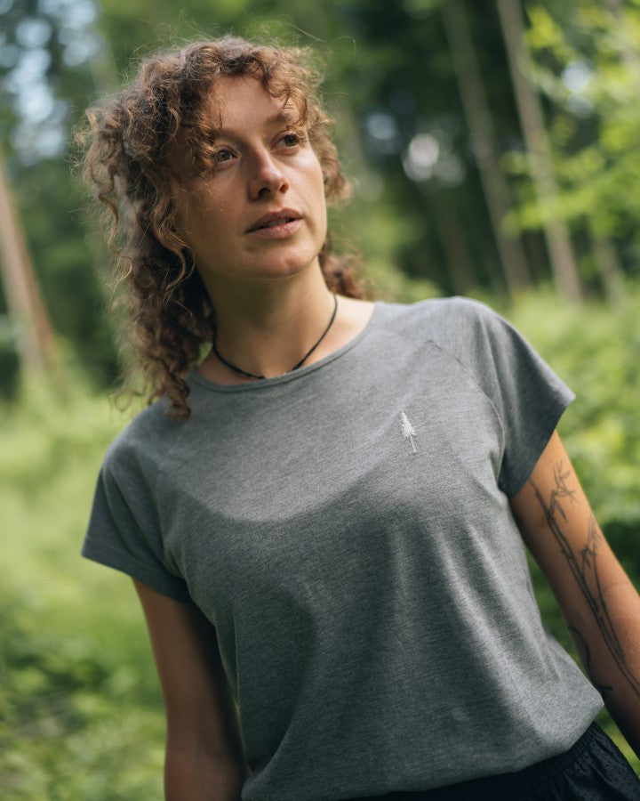 NIKIN TreeShirt Raglan Coffee Grey Mel T-Shirt Damen