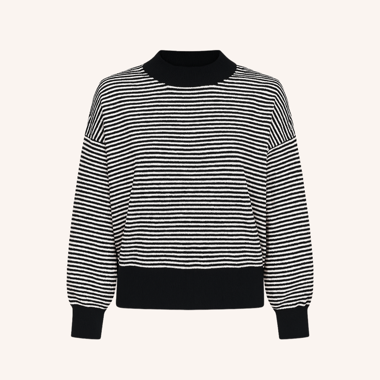 Nordlicht Tarja Feinstrick Pullover marineblau gestreift